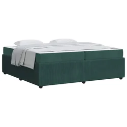 Vidaxl Konstrukcija postelje Temno zelena 200 x 200 cm blago