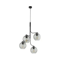 Luster na sajli CESAR 4xE27/15W/230V crna/zadimljeno-siva