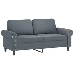 Vidaxl Dvosed temno siv 140 cm žamet