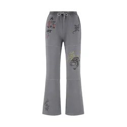 Ed Hardy Hlače rumena/siv denim/rdeča