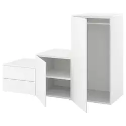 PLATSA Garderober s 2 vrata i 2 fioke, bela/Fonnes bela, 180x57x123 cm