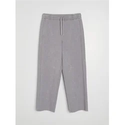 Sinsay - Wide leg donji deo trenerke od frotirskog pletiva - svetlo siva