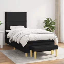 vidaXL Box spring postelja z vzmetnico črna 100x200 cm blago