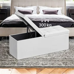Songmics Shranjevalna klop 38x110x38 cm Bela