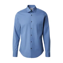 Calvin Klein Srajca Slim Fit Solid Stretch modra