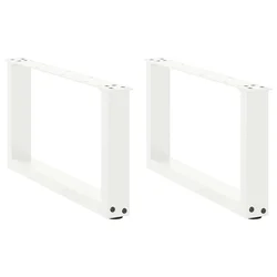 Noge za klub stolić U-oblik 2 kom Bijele 60 x (30-31) cm Čelik