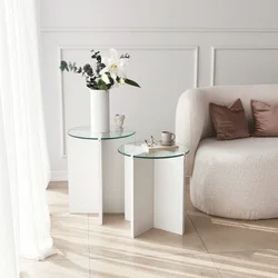 Hanah Home Set klub stolova, 2 komada Lily 40cm Beli