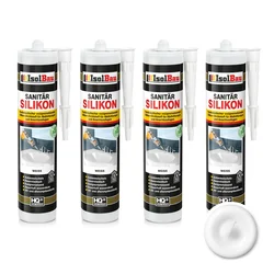 IsolBau Sanitarni silikon Beli Sanitär Silikon 4 x 300ml