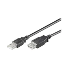 Microconnect USB2.0, M/F, 0.5m 0.5m USB A USB A Black USB cable
