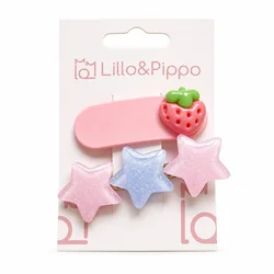 Lillo&Pippo šnalice za kosu 2/1 jagoda