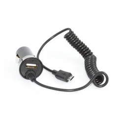 Auto Punjac univerzalni 2u1 (micro usb kabel + USB slot) crni 1A