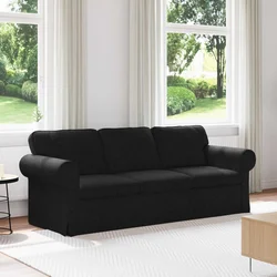vidaXL Kavč Črna 215 x 82 x 80 cm Kovina