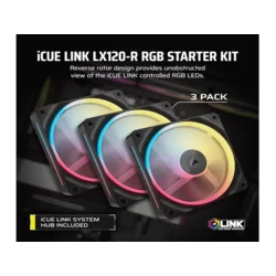 Kuler za PC CORSAIR iCUE LINK LX120-R/RGB/120mm/triple fan kit/crna