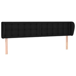 Uzglavlje s ušima crno 203x23x78/88 cm od tkanine