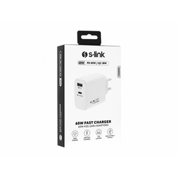 S-LINK SL-EC69 beli kućni punjač (adapter) za telefon USB A/USB C 65W/QC 18W