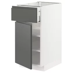 METOD / MAXIMERA Podni element s fiokom/vratima, bela/Voxtorp tamnosiva, 40x60 cm