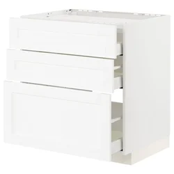 METOD / MAXIMERA Pod.elem.grej.ploča/3front/3fiok, bela Enköping/bela im. drveta, 80x60 cm