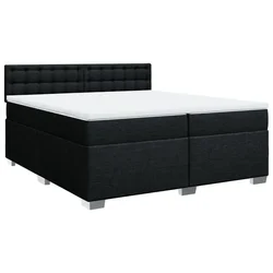 Vidaxl Box spring postelja z vzmetnico črn 200x200 cm blago