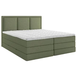 MID.YOU POSTELJA BOXSPRING 200 cm  x 200 cm , tekstil zelena
