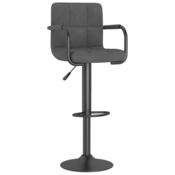 Greatstore Barski stolček temno siv žamet