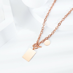 Ženska ogrlica sa priveskom GX1634 rose gold boje