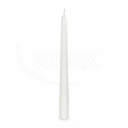 WIMEX s.r.o. Stožčasta sveča bele barve O23 x 245 mm [10 kosov]