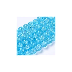 Ispucale staklene perle kugla 8 mm sv plava – niska 40 cm
