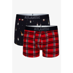 Mens Boxer Shorts ATLANTIC 2Pack - Dark Blue/Red