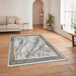 Conceptum Hypnose Tepih HM-CRP25-27, Pravougaoni, 120 x 180 cm, Sivo-zlatne boje