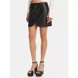 Versace Jeans Couture Usnjeno krilo 78HAEP02 Črna Regular Fit