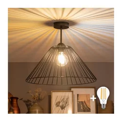 Brilagi - LED plafonski luster CERIA WIRE 1xE27/60W/230V prečnik 45 cm crna