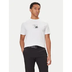 BOSS Majica Stripe Zone 50548093 Bela Relaxed Fit