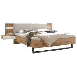 Hom`in POSTELJNA GARNITURA 180 cm x 200 cm , leseni material bela, barve hrasta
