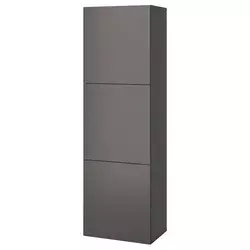 BESTA Spojene police i vrata, tamnosiva/Lappviken tamnosiva, 60x42x193 cm