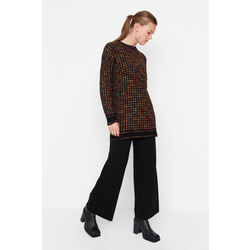 Trendyol Black Knitted Pattern Sweater-Pants Knitwear Set