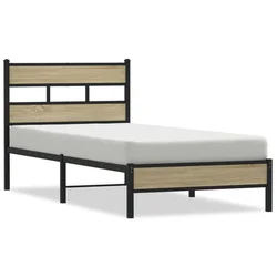 Vidaxl Posteljni okvir brez vzmetnice hrast 75x190 cm inženirski les