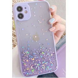 MCTK6-IPHONE 12 Pro Max * Furtrola 3D Sparkling star silicone Purple (89)