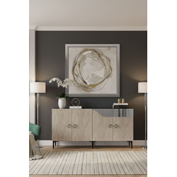 HANAH HOME Konzola Gama 150 White Travertine Silver