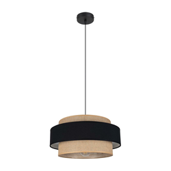 Luster na sajli CORSA 1xE27/60W/230V crna/bež