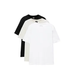 Pull&Bear Majica  ecru / črna / bela