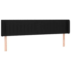 Vidaxl Vzglavje z ušesi črno 183x16x78/88 cm blago