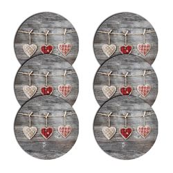 Bertoni Home Unisexs 6 Round Table Pads Set Hearts