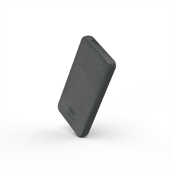 HAMA Fabric 10 Power Bank, 10000 MAh, USB-A + USB-C, Sivi