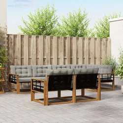Set vanjskih sofa 7 kom. Prirodna i svjetlosiva