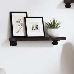 Zidna polica tamnosmeđa 40x10x2 cm od obrađene hrastovine