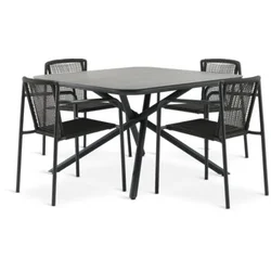 Stol GOTHENBURG D120 siva + 4 KRISTIANSTAD stolice zelena