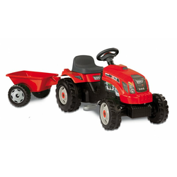 Smoby traktor s prikolicom crveni