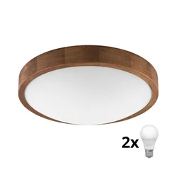 Brilagi - LED plafonsko svetlo CARVALHO SLIM 2xE27/60W/230V hrast-trešnja, prečnik 37 cm