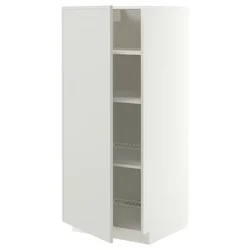 METOD Visoki element s policama, bela/Aspudden svetlosiva, 60x60x140 cm