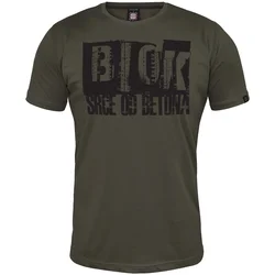 011Shop Muška majica kratkih rukava Blok - Srce od betona, Maslinasta